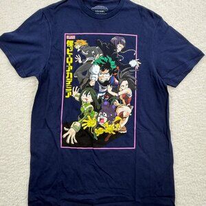 My Hero Academia Navy Graphic T-Shirt M 100% Cotton Anime Crewneck, M